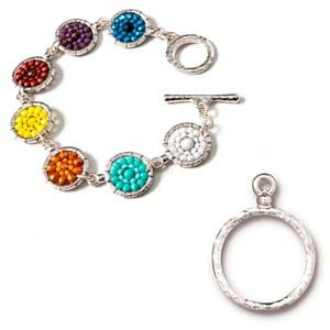 Charm Stitch - 18mm Hoop Bright Rhodium Plate/ea