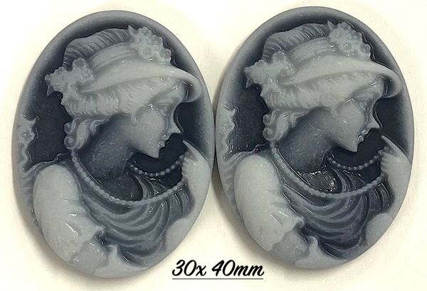 Oval Lady Cameo Black/pr (Please choose size)