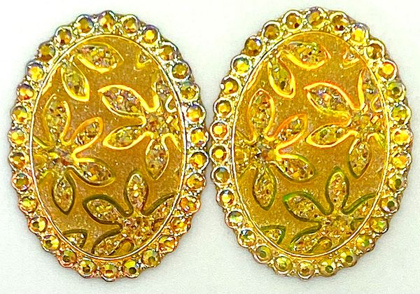 30x40mm Oval Floral Flatbacks/pr (please choose color)