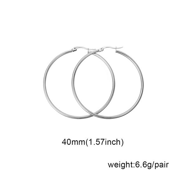 Stainless Steel Round Hoop Earrings/pr (Please choose size)