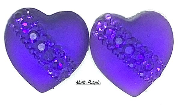 20mm Heart Matte Sparkly/pr