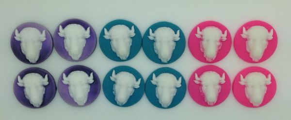 Buffalo head cameos 26mm/pr