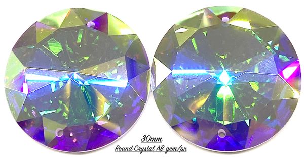 Élan™ Crystals 30mm Round Crystal AB sew on/pr