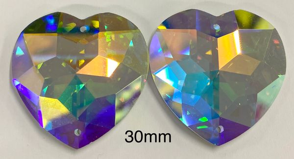 Élan™ Crystals 30mm Heart Crystal AB sew on/pr
