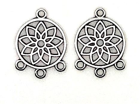 13mm Antique Silver Plated Dreamcatcher/pr