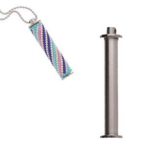 Rhodium Plated Long Column Pendant/ea