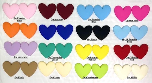 38mm Matte Flat Back Hearts/pr (please choose color)