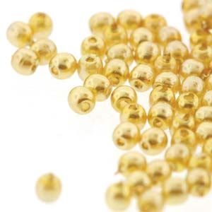 2mm Czech Round Glass Pearls Gold 150bd/strand