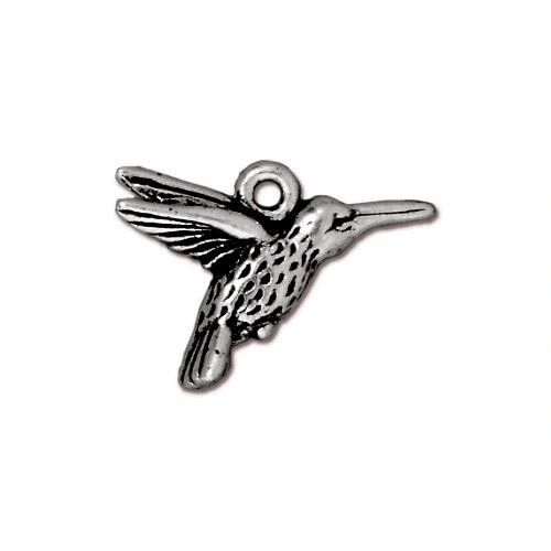 Hummingbird Charm Fine Ant Silver/ea