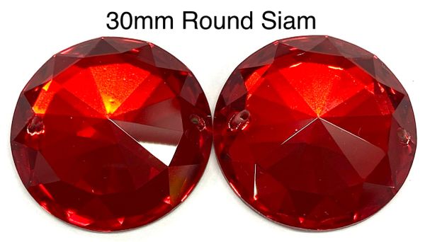 Élan™ Crystals 30mm Round Siam/pr
