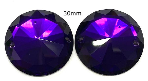 Élan™ Crystals 30mm Round Purple Velvet/pr