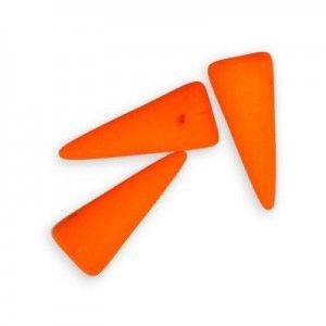 7x17 Czech Spike Beads Bright Neon Orange 12/pkg