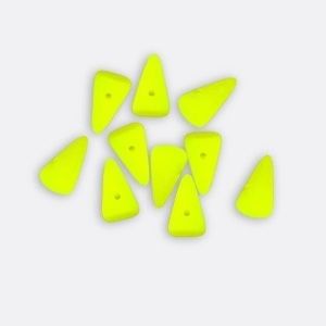 5x8 Czech Spike Beads Bright Neon Yellow 48/pkg
