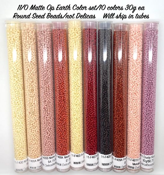 11/0 Matte Op Earth Colors set #1/please choose quantity