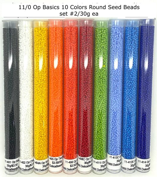 11/0 Op Basic Colors Round Seed Bead set #2