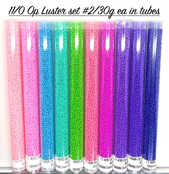 11/0 Opaque Luster round seed beads set #2