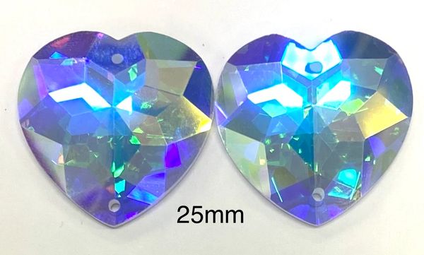 Élan™ Crystals 25mm Heart Crystal AB sew on/pr