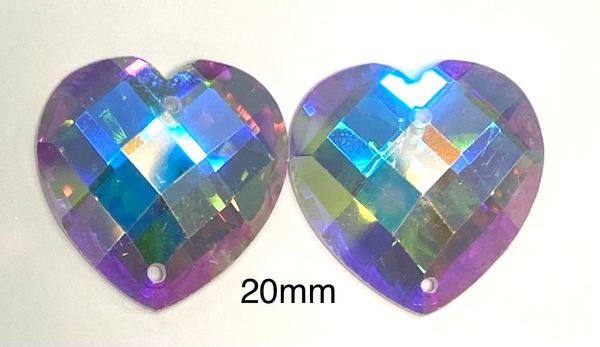 Élan™ Crystals 20mm Heart Crystal AB sew on/pr