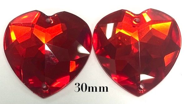 Élan™ Crystals 30mm Heart Siam/pr