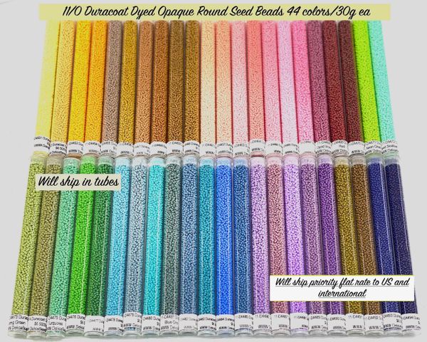 11/0 Duracoat Opaque round seed beads set 44 colors