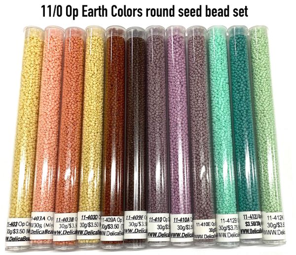 11/0 Op 10 Earth Colors Round Seed Bead Set #1