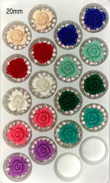 Roses in Crystal Tray 9 pair set/ea
