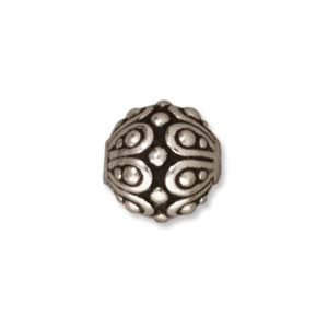 Bead Casbah Round 7mm Fine Antique Silver Plate/ea