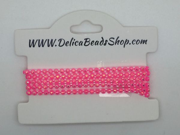 SS8 Neon Pink/Crystal AB/yd