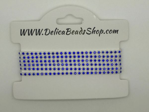 SS6 White/Blue Crystal/yd