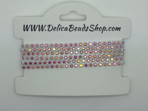 SS8 White/Fuschia Crystal AB/yd