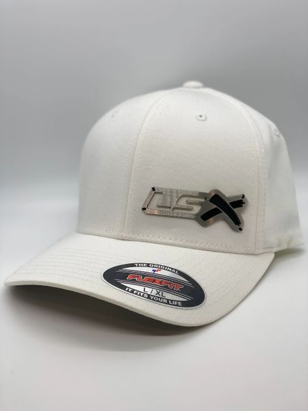 LSX - Flexfit (White, Metal Badge, with Embroidery X)