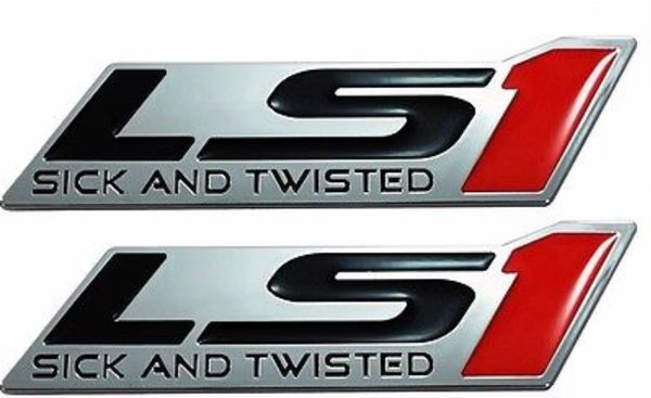 LS1 Fender badge/emblem, Sick and Twisted (Red or Blue)