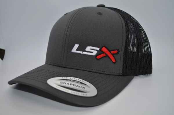LSX - Dark Grey/Black Mesh Snapback (white, Red, Black)