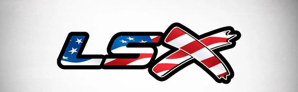 LSX Sticker decal vinyl ls x for chevy GM Gloss white Satin Light Blue X
