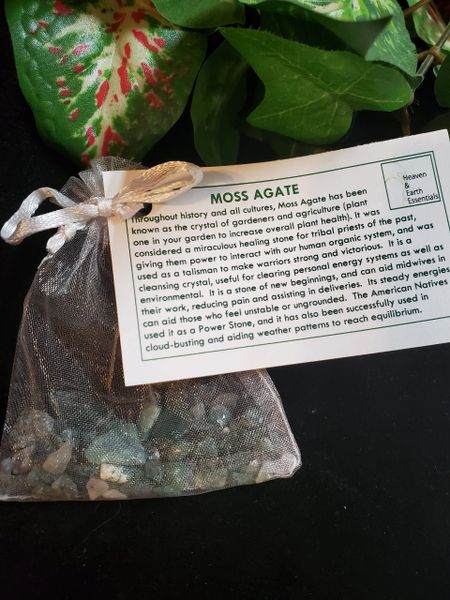 Mini Crystals Bag: Agate, Moss