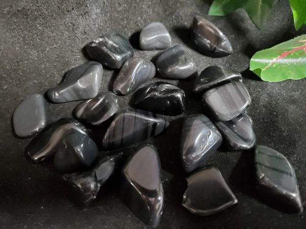 Tumbled Crystal: Obsidian, Rainbow