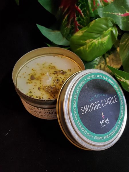 Smudge Candle Tin: White Sage & Peppermint