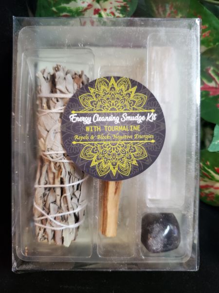 Smudging Kit: Black Tourmaline, Selenite, Sage, & Palo Santo