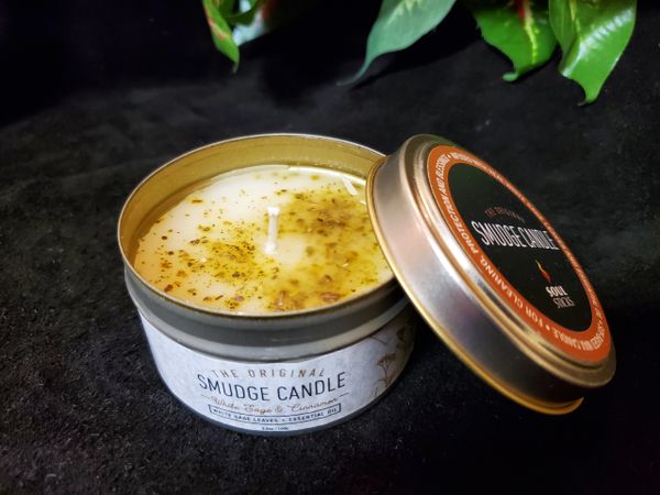 Smudge Candle Tin: White Sage & Cinnamon