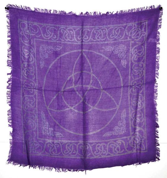 Altar Cloth: 18"x18" Purple Triquetra