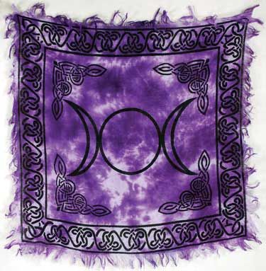 Altar Cloth: 18"x18" Purple Triple Moon
