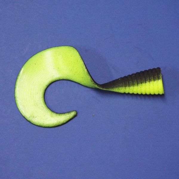 Chartreuse/Black 5.5 inch Sq. SS Shad replacement tails