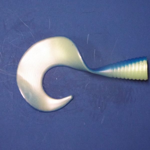 Pearl/Blue 5.5 inch Sq. SS Shad replacement tails