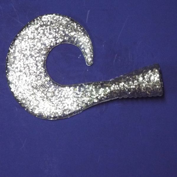 Silver Glitter 5.5 inch Sq. SS Shad replacement tails