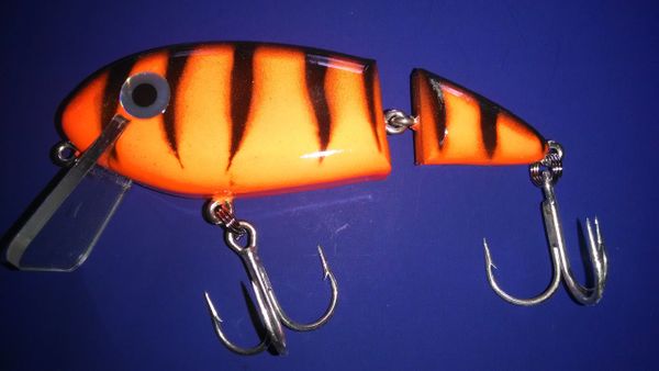 4.5 inch Jointed SS Shad-Orange Tiger Pattern