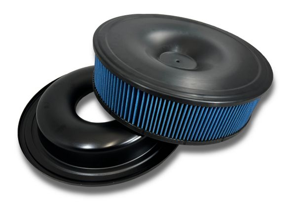 14" Round Dirt Late model / Modified Air Filter and Base (Low Profile 1.5 ") 3 piece kit