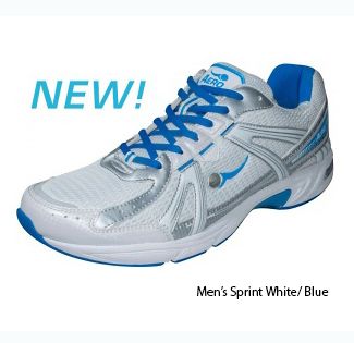 Aero ComfitPro Shoes Sprint Mens White and Blue SPECIAL CLOSEOUT PRICE