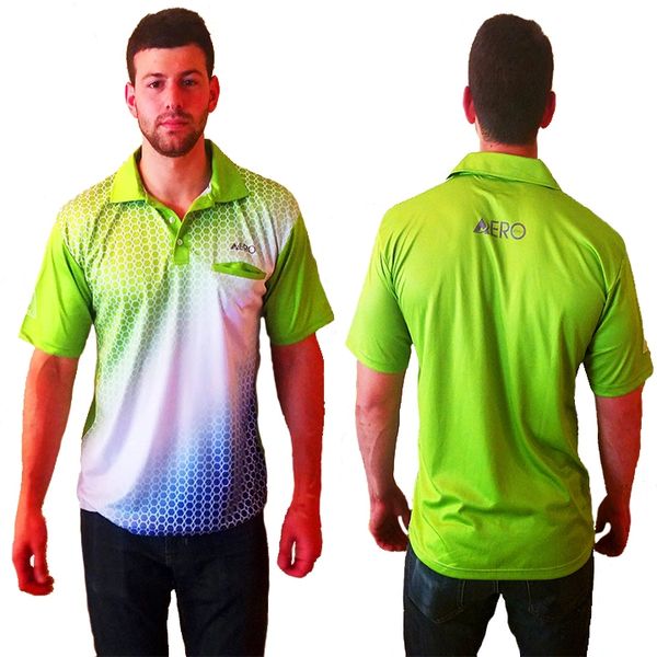 Aero Men's Green Tournament Shirt | Lawn bowls and lawn bowl supplies