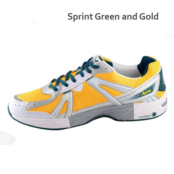 Aero Mens ComfitPro Sprint Lawn Bowling Shoes White/Blue 
