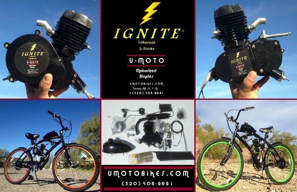 U MOTO IGNITE TM ENHANCED 66 80CC 2 STROKE MOTORIZED BICYCLE KIT